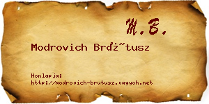 Modrovich Brútusz névjegykártya